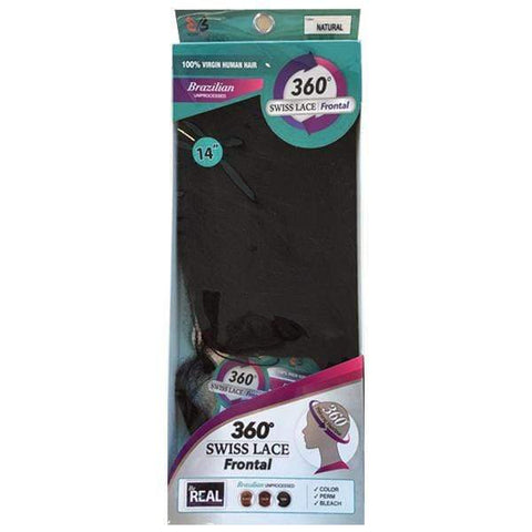 Bobbi Boss 100% Human Hair (Single Pack) NATURAL Bobbi Boss Be Real 100% Virgin Brazilian Unprocessed 360 Swiss Lace Frontal - NATURAL STRAIGHT