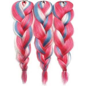 Bobbi Boss Crochet Braid PINK/BLUE Bobbi Boss Premium Fiber Crochet Braid - 3X PRE STRETCHED BRAID 54