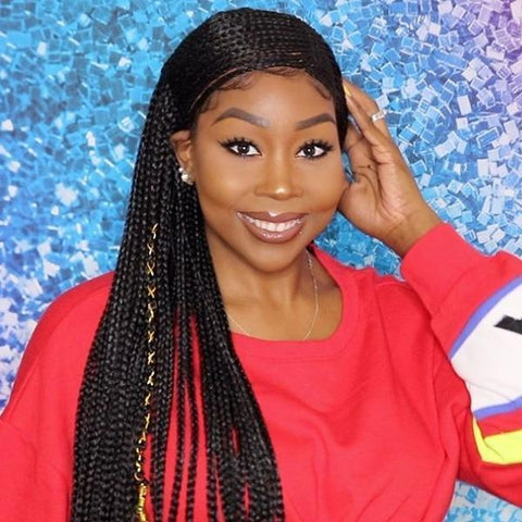 Bobbi Boss Deep Part Lace Wigs Bobbi Boss Premium Synthetic Braided 13x7 Lace Front Wig - MLF512 PATRA