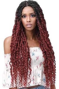 Bobbi Boss Deep Part Lace Wigs Bobbi Boss Premium Synthetic Hand Braided 4x4 Lace Front Wig - MLF517 SPRING TWIST 28