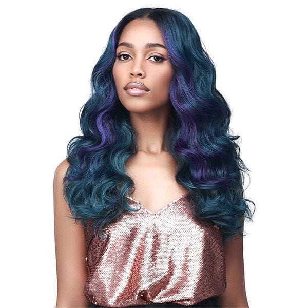 Bobbi Boss Frontal Lace Wigs HLPURP/GRN Bobbi Boss Synthetic Hair 13x2 Updo Revolution Lace Front Wig - MLF416 ABIGAIL