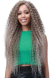 Bobbi Boss Human Hair Blend Lace Wigs Bobbi Boss Miss Origin Human Hair Blend 13X6 Frontal Lace Wig - MOGLWJE32 JERRY CURL 32