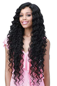 Bobbi Boss Human Hair Blend Lace Wigs Bobbi Boss Miss Origin Human Hair Blend 13X6 Frontal Lace Wig - MOGLWOC32 OCEAN WAVE 32