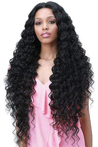 Bobbi Boss Human Hair Blend Lace Wigs Bobbi Boss Miss Origin Human Hair Blend 13X6 Frontal Lace Wig - MOGLWOC32 OCEAN WAVE 32