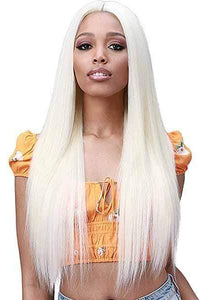 Bobbi Boss Human Hair Blend Lace Wigs Bobbi Boss Miss Origin Human Hair Blend 13X6 Frontal Lace Wig - MOGLWST26 NATURAL STRAIGHT 26