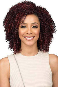 Bobbi Boss Human Hair Blended (Multi Pack) Bobbi Boss Miss Origin Designer Mix Human Hair Blend Short Weave - JERRY CURL 3PC + Free Closure