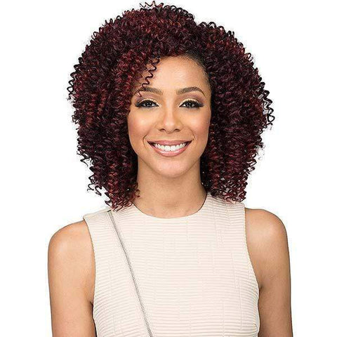Bobbi Boss Human Hair Blended (Multi Pack) Bobbi Boss Miss Origin Designer Mix Human Hair Blend Short Weave - JERRY CURL 3PC + Free Closure