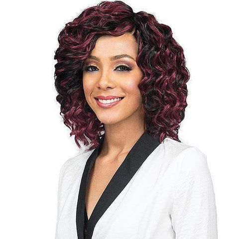 Bobbi Boss Human Hair Blended (Multi Pack) Bobbi Boss Miss Origin Designer Mix Human Hair Blend Short Weave - OCEAN WAVE 3PC + Free Closure