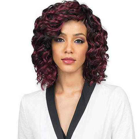 Bobbi Boss Human Hair Blended (Multi Pack) Bobbi Boss Miss Origin Designer Mix Human Hair Blend Short Weave - OCEAN WAVE 3PC + Free Closure