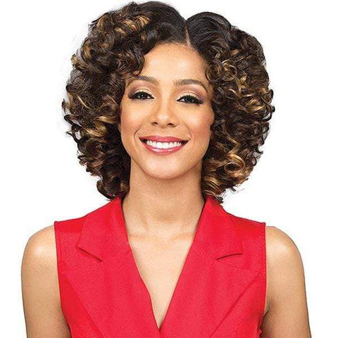 Bobbi Boss Human Hair Blended (Multi Pack) Bobbi Boss Miss Origin Designer Mix Human Hair Blend Short Weave - OPRAH WAVE 3PC + Free Closure