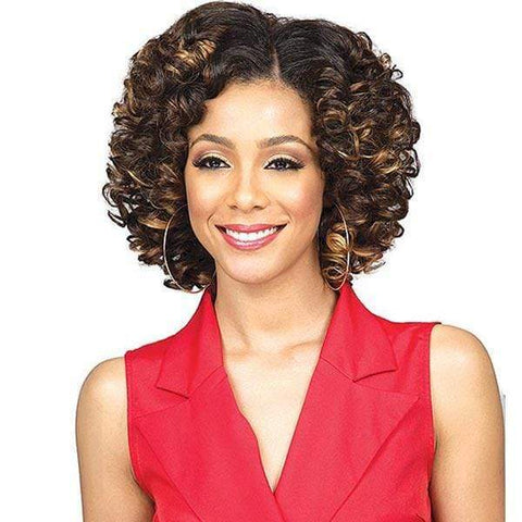 Bobbi Boss Human Hair Blended (Multi Pack) Bobbi Boss Miss Origin Designer Mix Human Hair Blend Short Weave - OPRAH WAVE 3PC + Free Closure