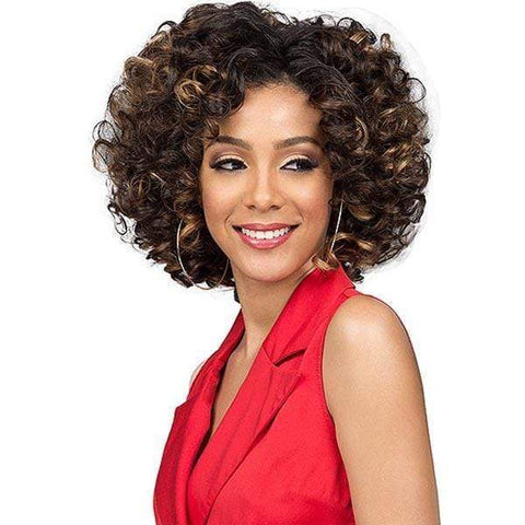 Bobbi Boss Human Hair Blended (Multi Pack) Bobbi Boss Miss Origin Designer Mix Human Hair Blend Short Weave - OPRAH WAVE 3PC + Free Closure