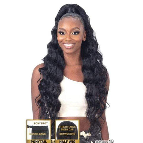 Freetress Equal Remixx Synthetic Half Up Half Down Ponytail Half Wig - SPOTLIGHT - SoGoodBB.com