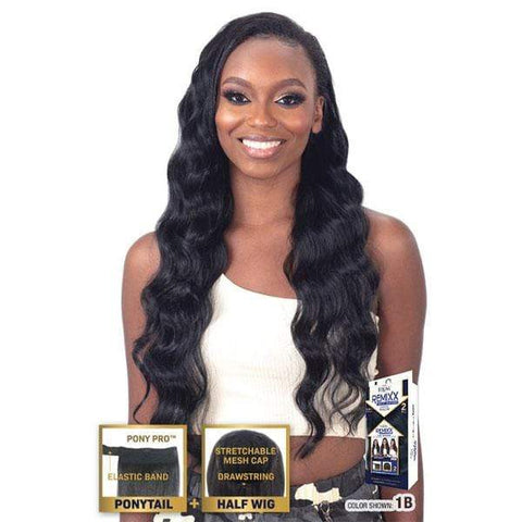 Freetress Equal Remixx Synthetic Half Up Half Down Ponytail Half Wig - SPOTLIGHT - SoGoodBB.com