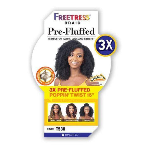 Freetress Synthetic Crochet Braid - 3X PRE-FLUFFED POPPIN TWIST 16" - SoGoodBB.com