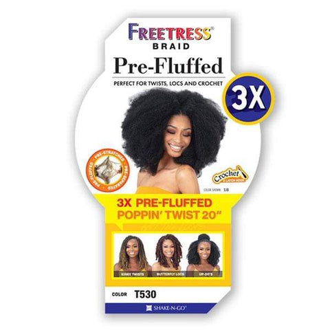 Freetress Synthetic Crochet Braid - 3X PRE-FLUFFED POPPIN TWIST 20" - SoGoodBB.com