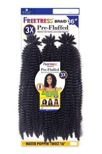 Freetress Synthetic Crochet Braid - 3X PRE-FLUFFED WATER POPPIN' TWIST 16" - SoGoodBB.com