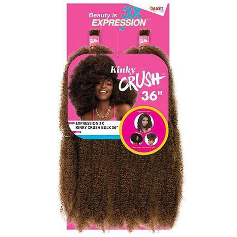 Janet Collection BEAUTY IS EXPRESSION 3X Value Pack Braid - 3X KINKY CRUSH BULK 36" - Clearance - SoGoodBB.com