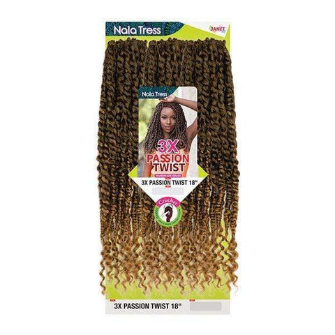 Janet Collection Nala Tress Synthetic Braid - 3X PASSION TWIST 14"-18" - Clearance - SoGoodBB.com