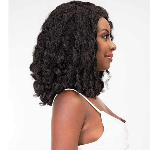 Janet Collection Natural Me Human Hair Blend Deep Part Swiss Lace Front Wig - AMANI - Clearance - SoGoodBB.com