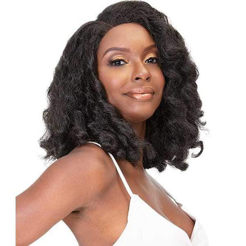 Janet Collection Natural Me Human Hair Blend Deep Part Swiss Lace Front Wig - AMANI - Clearance - SoGoodBB.com