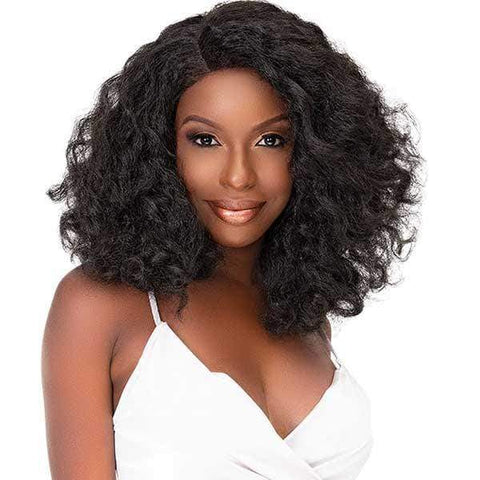 Janet Collection Natural Me Human Hair Blend Deep Part Swiss Lace Front Wig - AMANI - Clearance - SoGoodBB.com