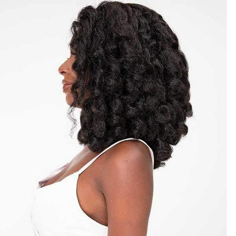 Janet Collection Natural Me Human Hair Blend Deep Part Swiss Lace Front Wig - AMANI - Clearance - SoGoodBB.com
