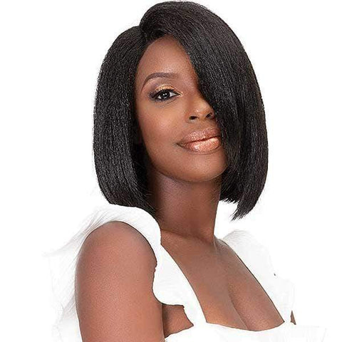 Janet Collection Natural Me Human Hair Blend Deep Part Swiss Lace Front Wig - ANN - Clearance - SoGoodBB.com
