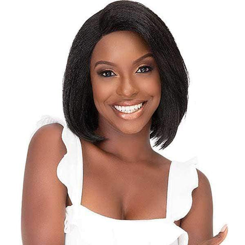 Janet Collection Natural Me Human Hair Blend Deep Part Swiss Lace Front Wig - ANN - Clearance - SoGoodBB.com