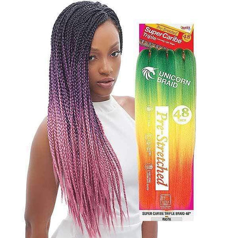 Janet Collection Pre Stretched Unicorn Crochet Braid - 3X SUPER CARIBE TRIPLE 48" - Clearance - SoGoodBB.com