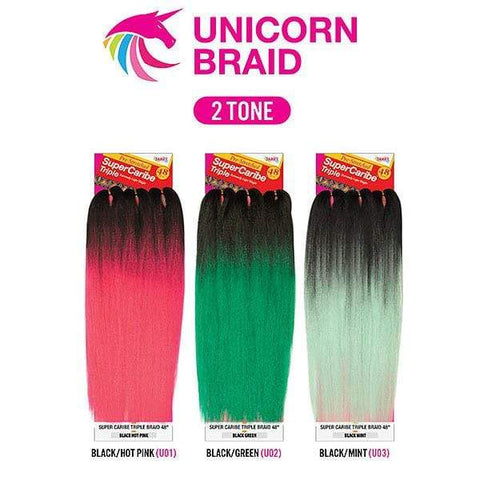 Janet Collection Pre Stretched Unicorn Crochet Braid - 3X SUPER CARIBE TRIPLE 48" - Clearance - SoGoodBB.com
