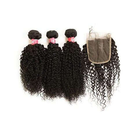 Janet Customized 4x4 Temple Lace Closure & 3 Pcs Bundle Hair Wig Kit - EZ DIY BOHEMIAN - Clearance - SoGoodBB.com