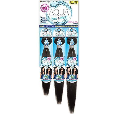 Motown Tress 100% Brazilian Remy AQUA 10A Bundle Wet & Wavy - BOHEMIAN 3PACK 10~24" - SoGoodBB.com