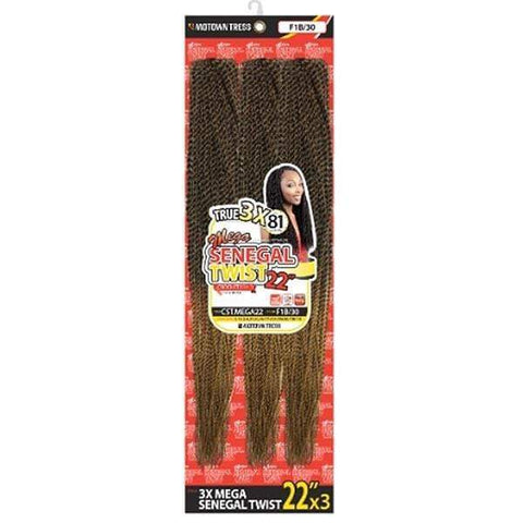 Motown Tress End-Loop Synthetic Hair Senegal Twist Braid - 3X CST MEGA 22 - SoGoodBB.com