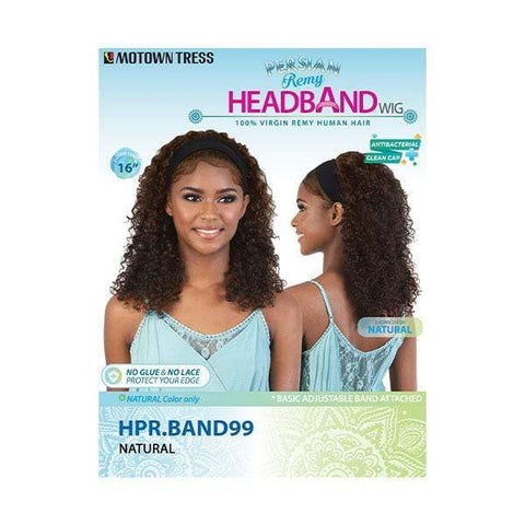 Motown Tress Persian 100% Virgin Remi Human Hair Headband Wig - HPR.BAND99 - SoGoodBB.com