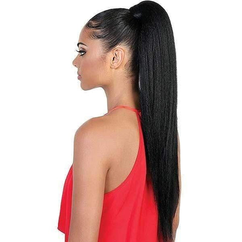 Motown Tress Pony Wrap Drawstring Synthetic Ponytail - PD WRAP24 CURLABLE STRAIGHT 24" - Clearance - SoGoodBB.com