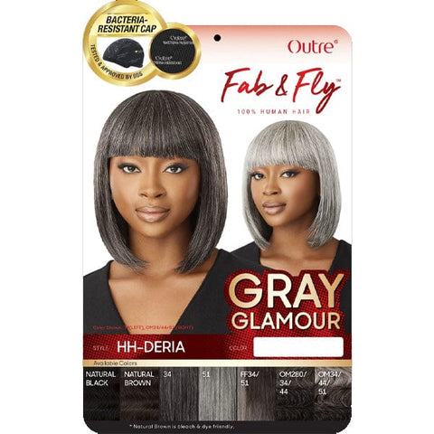 Outre 100% Human Hair Fab & Fly Gray Glamour Full Cap Wig - HH DERIA - SoGoodBB.com