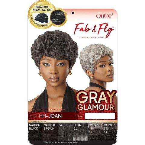 Outre 100% Human Hair Fab & Fly Gray Glamour Full Cap Wig - HH JOAN - SoGoodBB.com