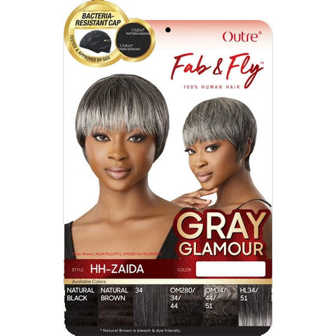 Outre 100% Human Hair Fab & Fly Gray Glamour Full Cap Wig - HH ZAIDA - SoGoodBB.com