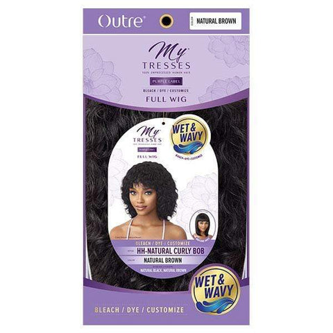 Outre 100% Human Hair MyTresses Purple Label Full Wig WET & WAVY - NATURAL CURLY BOB - SoGoodBB.com