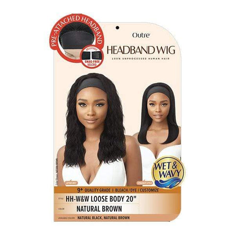 Outre 100% Human Hair WET & WAVY Headband Wig - LOOSE BODY 20" - SoGoodBB.com