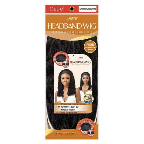 Outre 100% Human Hair WET & WAVY Headband Wig - LOOSE BODY 20" - SoGoodBB.com