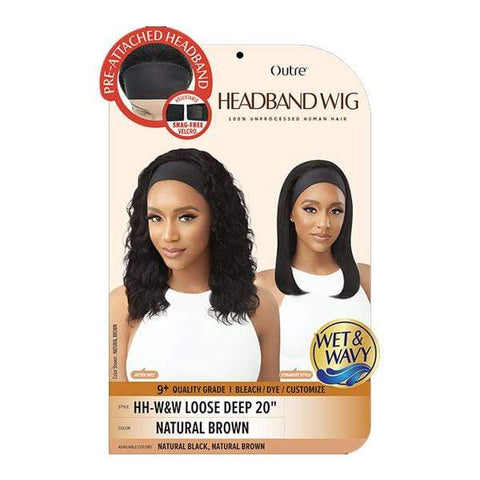 Outre 100% Human Hair WET & WAVY Headband Wig - LOOSE DEEP 20" - SoGoodBB.com