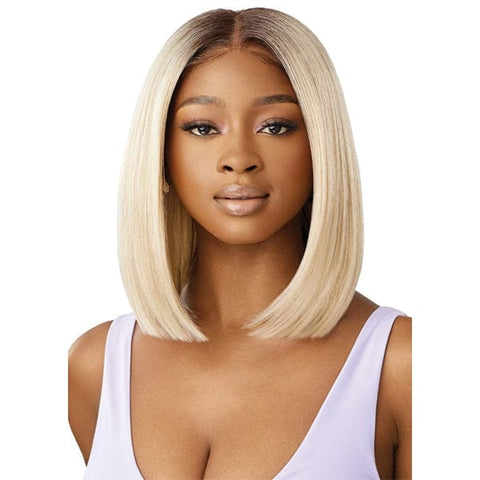 Outre Airtied Human Hair Blend Glueless 13X6 HD Lace Front Wig - HHB NATURAL YAKI 12" - SoGoodBB.com