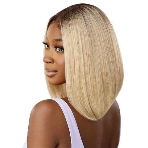 Outre Airtied Human Hair Blend Glueless 13X6 HD Lace Front Wig - HHB NATURAL YAKI 12" - SoGoodBB.com