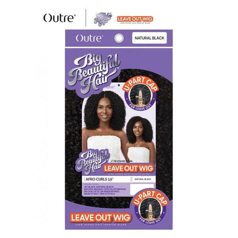 Outre Big Beautiful HH Blend Leave Out U Part Wig - AFRO CURLS 16" - SoGoodBB.com
