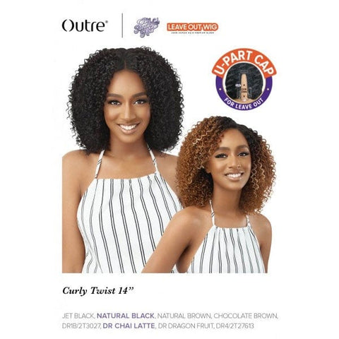 Outre Big Beautiful HH Blend Leave Out U Part Wig - CURLY TWIST 14" - SoGoodBB.com