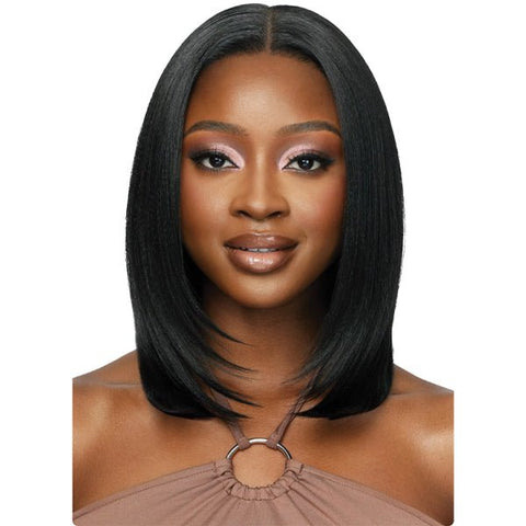 Outre Human Hair Blend 5x5 Lace Closure Wig - HHB NATURAL YAKI 14" - SoGoodBB.com