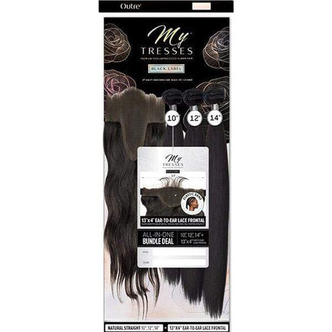 Outre Mytresses Black Label 100% Human Hair Weave - STRAIGHT (13x4 Lace Closure With Bundles) - SoGoodBB.com