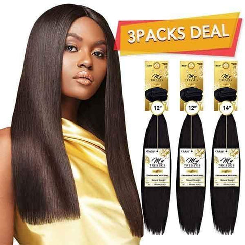Outre MyTresses Gold Label 100% Human Hair Weave 3 bundles - NATURAL STRAIGHT 10"-22" - SoGoodBB.com